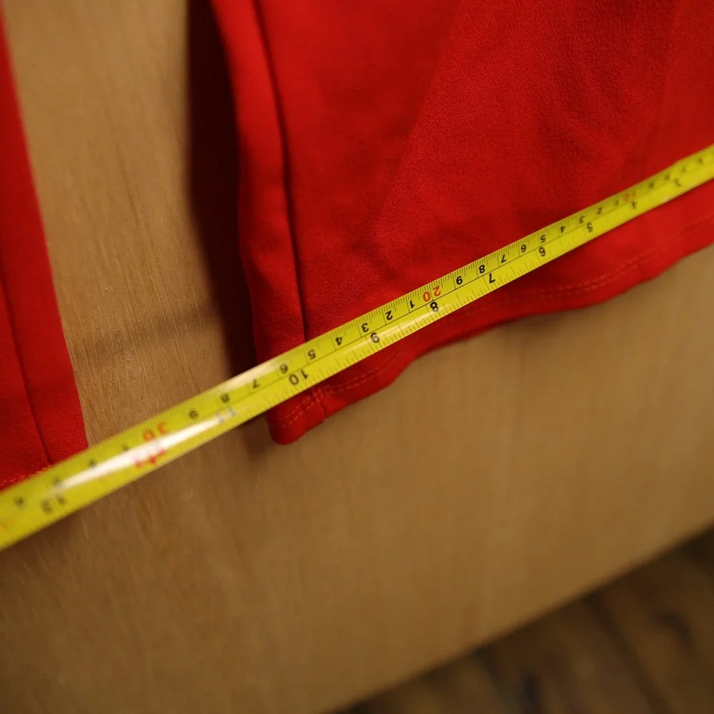 Vamp Red Wide Leg Pants High Waisted Tie Waist Flare Trousers Made in USA Office